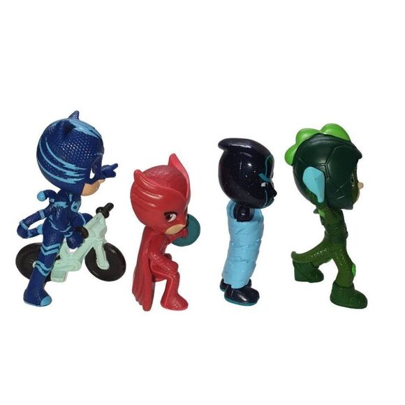 PJ Masks Collectible Figures 4 Piece Deluxe Set  3.5" Bundle NWOT - Picture 4 of 5